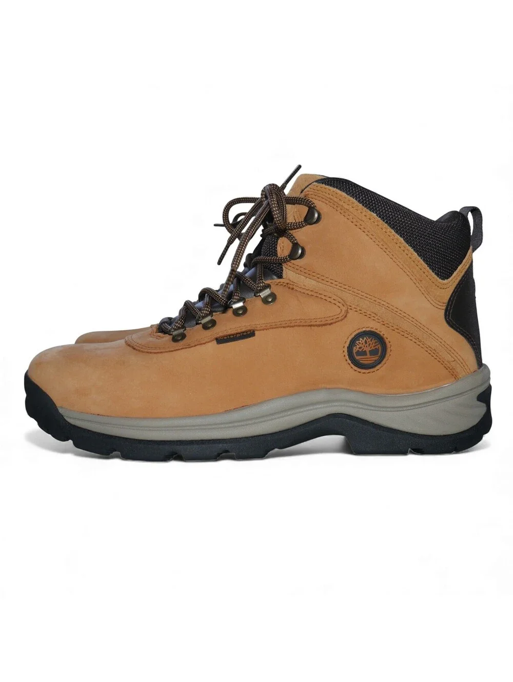 NEW Timberland Mens Size 13 Waterproof Hiking Boots Wheat Nubuck White Ledge